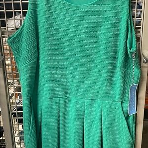 Draper James Green Pleated A-Line Midi Dress
